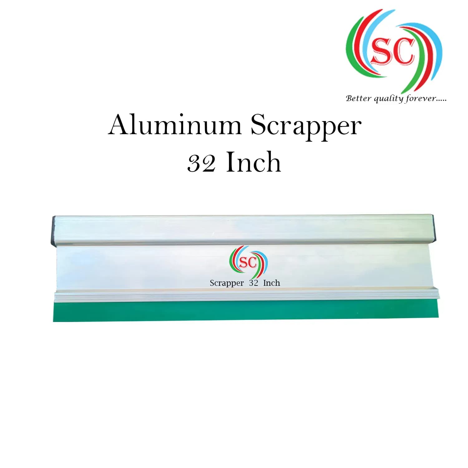 Aluminium Handle  with Premium Quality Squeeze Rubber | Screen Printing Tool for T-Shirt & Textile- 32 Inch