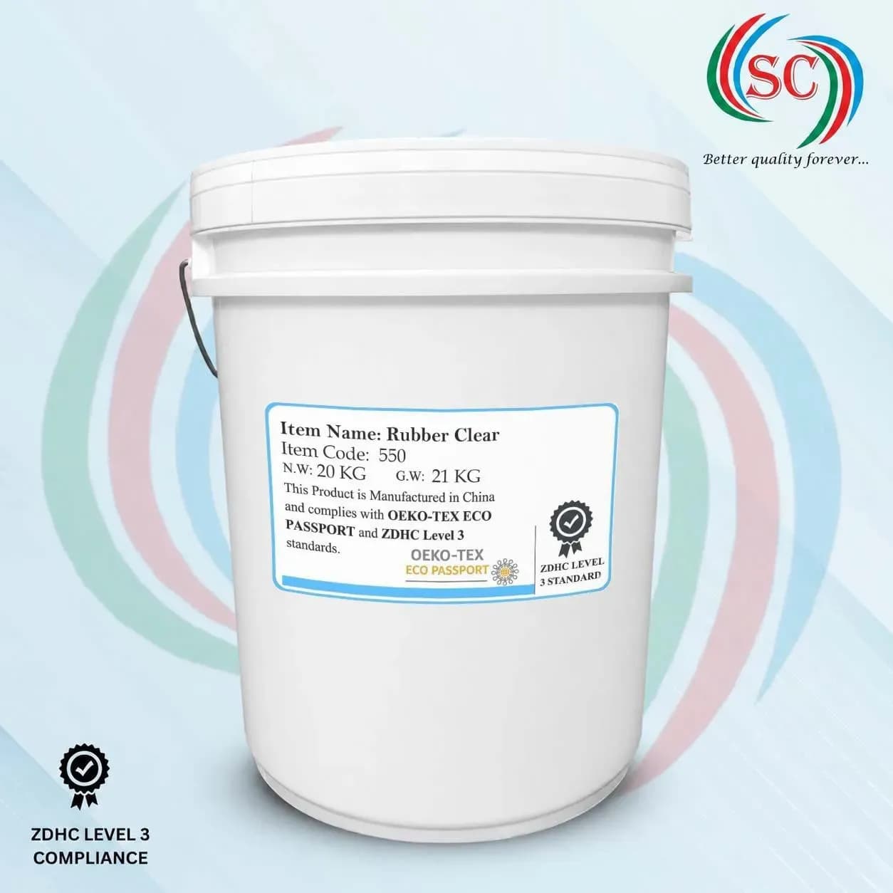 RUBBER CLEAR | Water-Based Elastic Printing Base for Soft & Transparent Textile Finish
