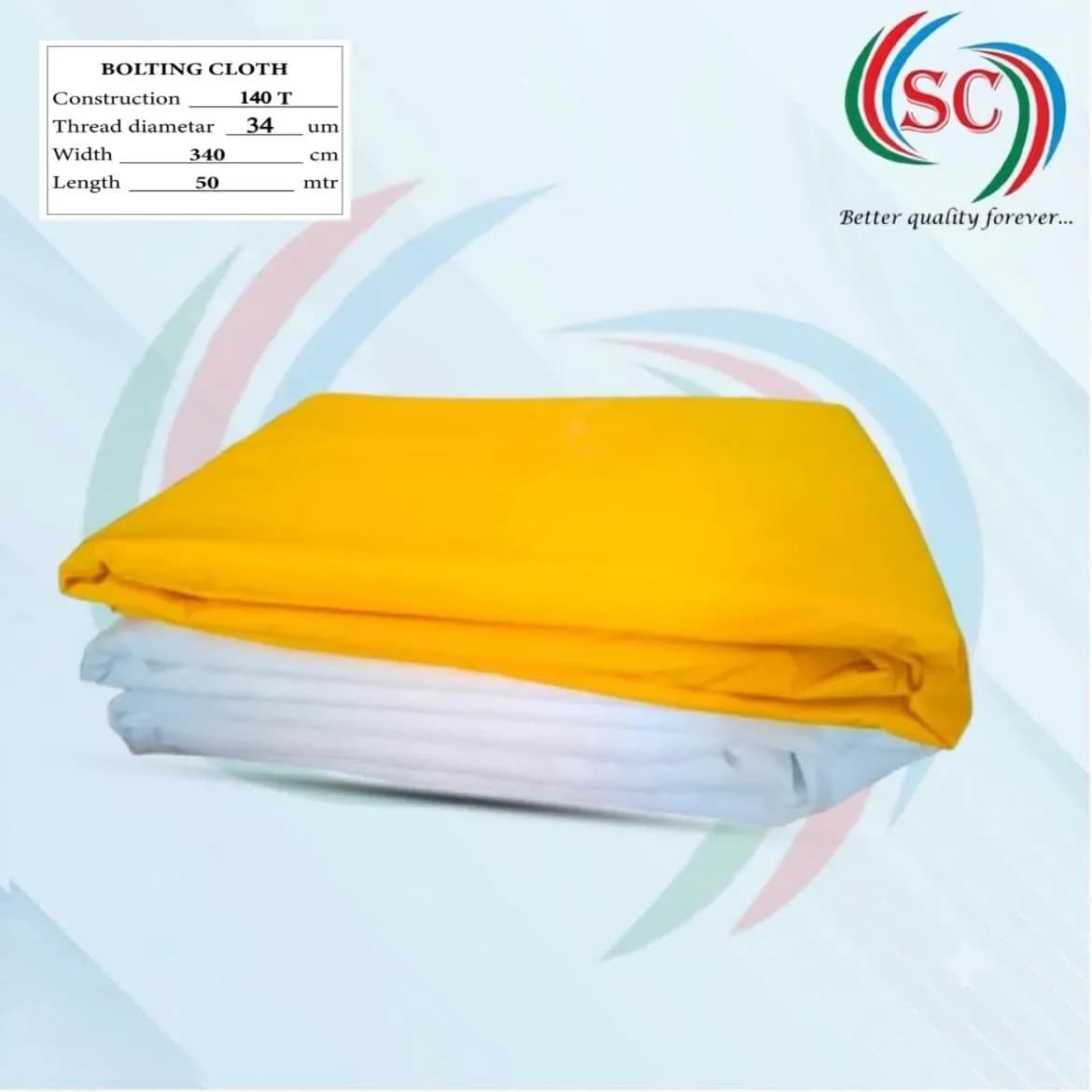 Mesh 140T (34um) Screen Printing Mesh Fabric – 340cm Width Polyester Screen Mesh