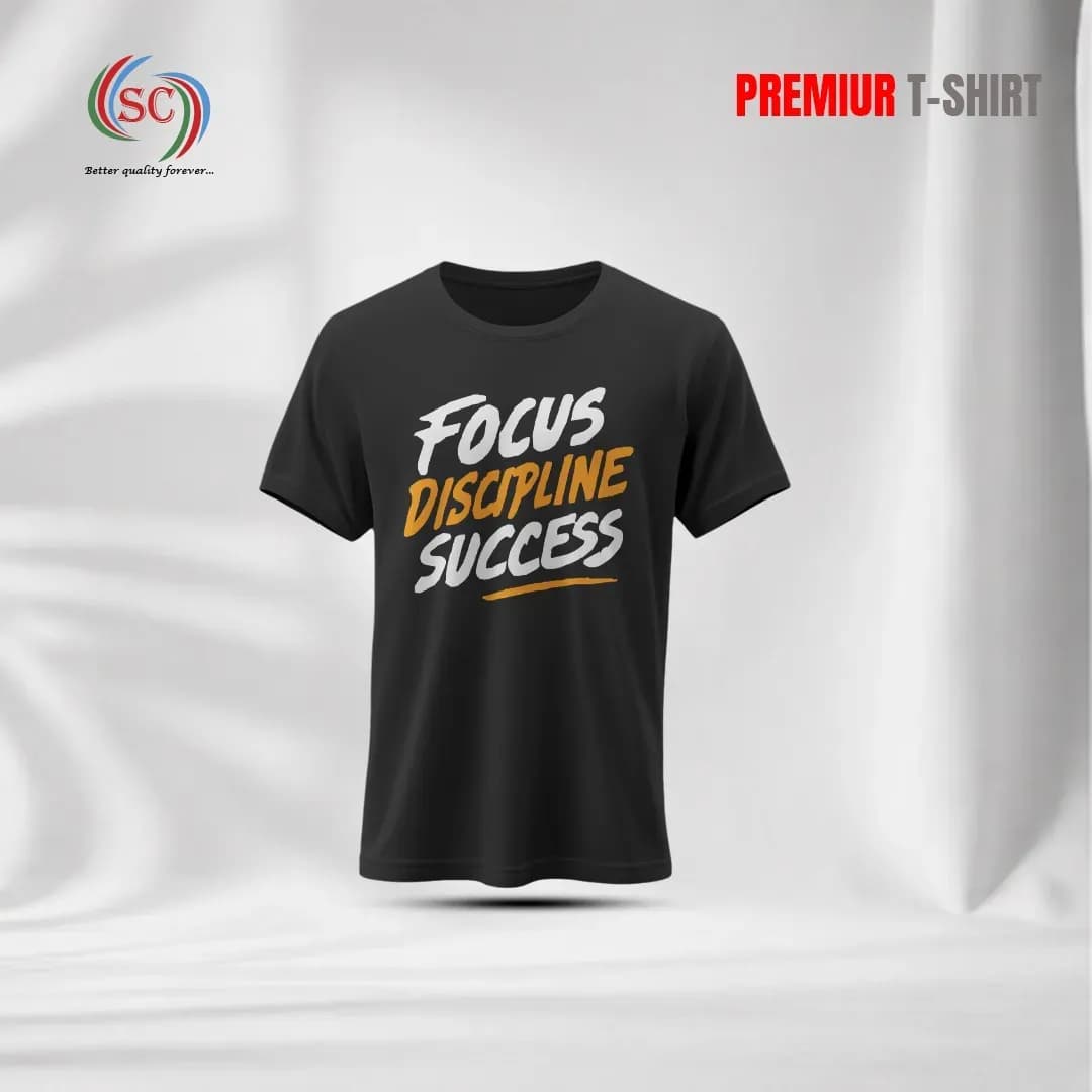 Premium Black Cotton T-Shirt – Focus Discipline Style Tee