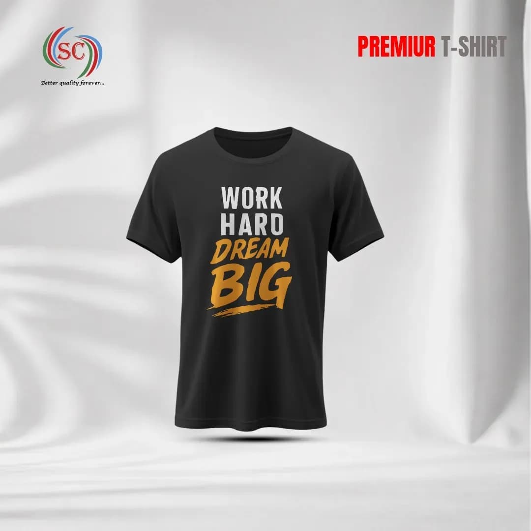 Premium Black Cotton T-Shirt – Motivational Style Casual Tee