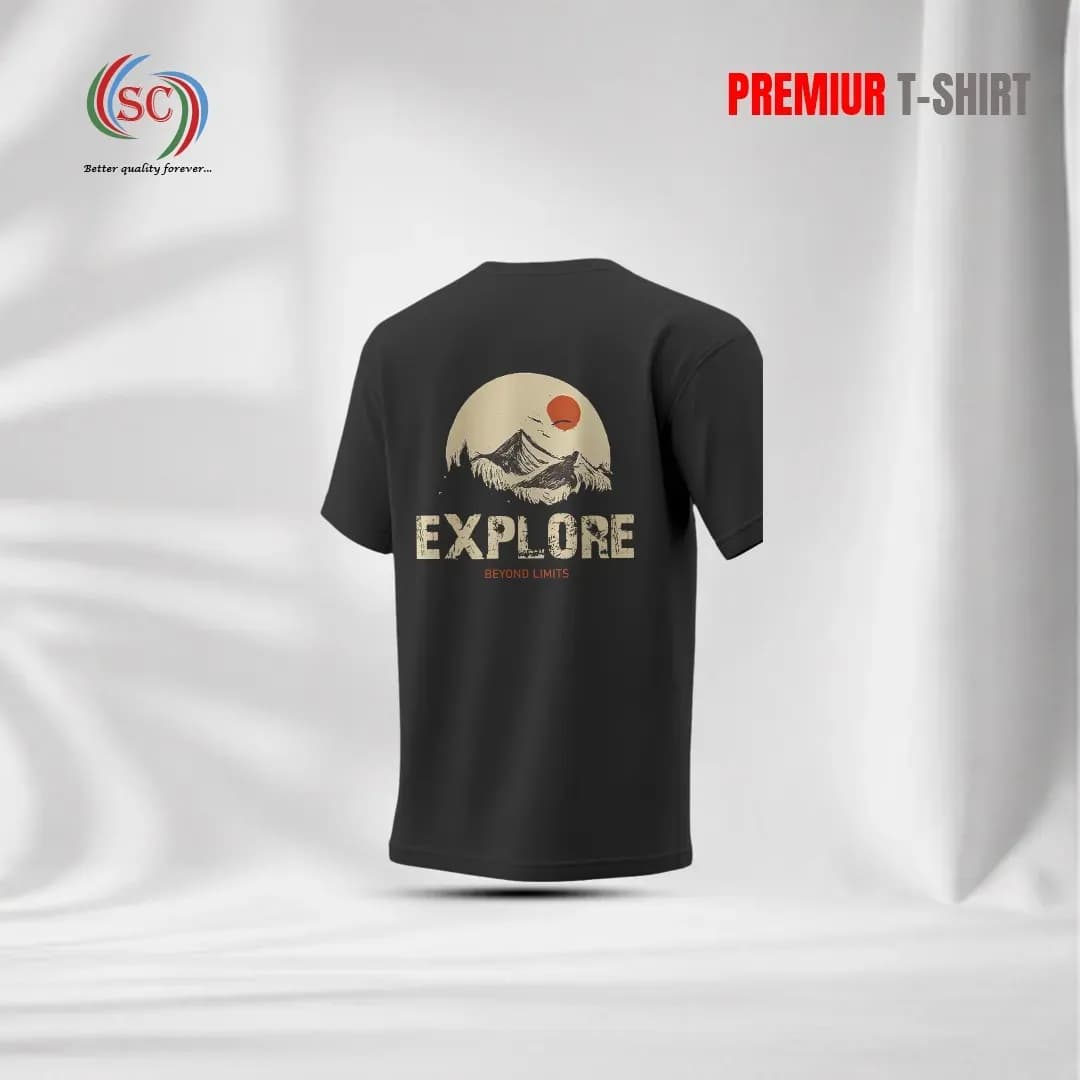 Black Cotton T-Shirt – Premium Explore Adventure Style Tee