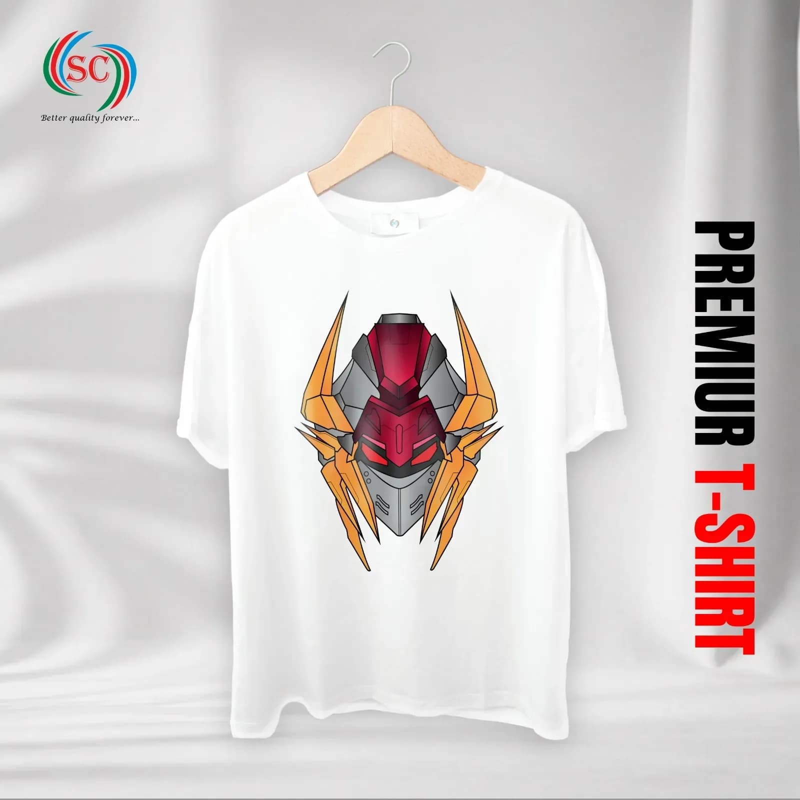 Premium White Graphic T-Shirt – Futuristic Robot Design Wear