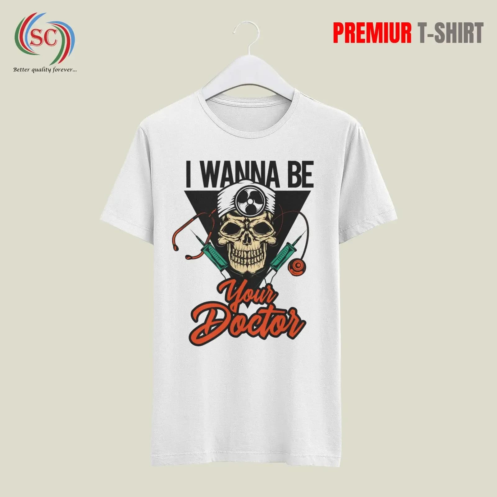 Premium Doctor Skull Graphic Printed T-Shirt | Stylish Casual Wear